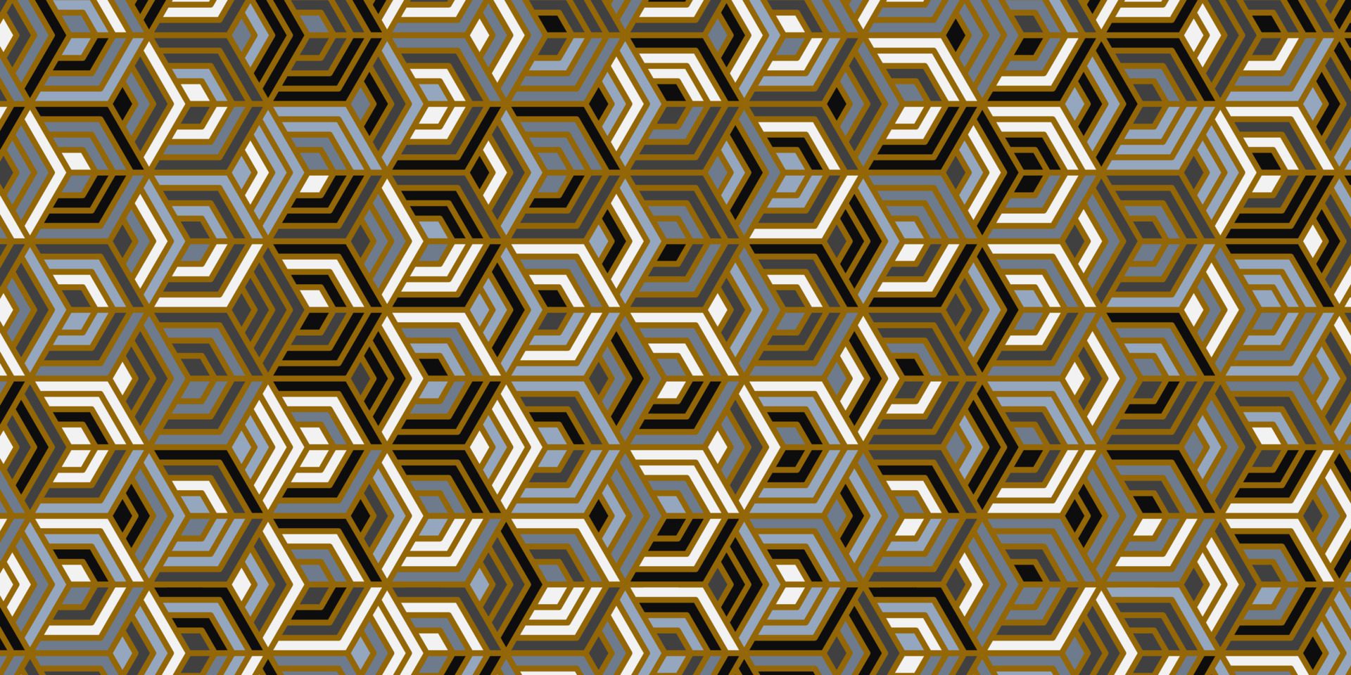 Geometric pattern with polygonal shape and diagonal gold lines Free Vector