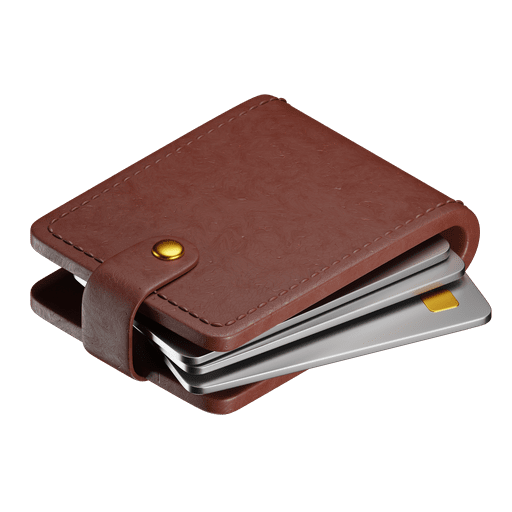 Wallet, money, cash 3D illustration