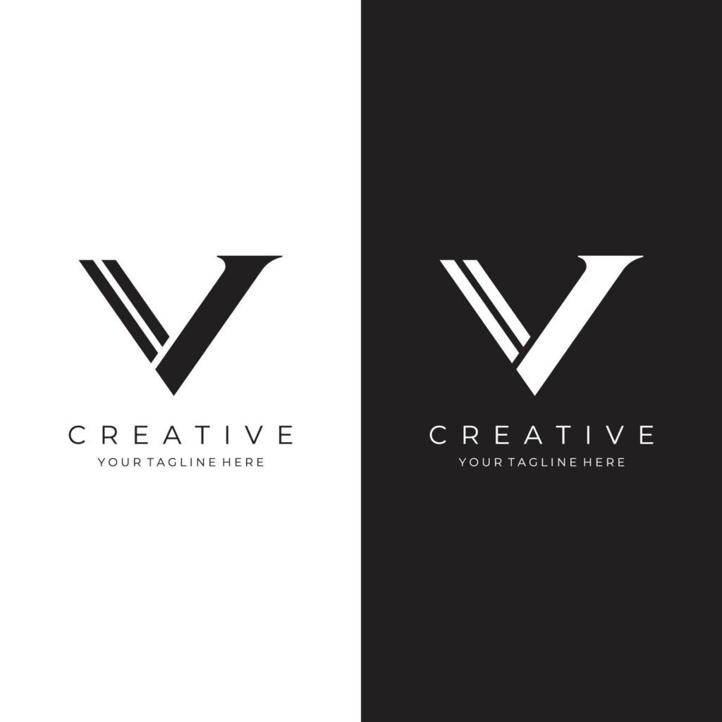 Logo design initial letter V with artistic monogram.Logo is modern, luxurious and elegant. Background isolated. Stock Free