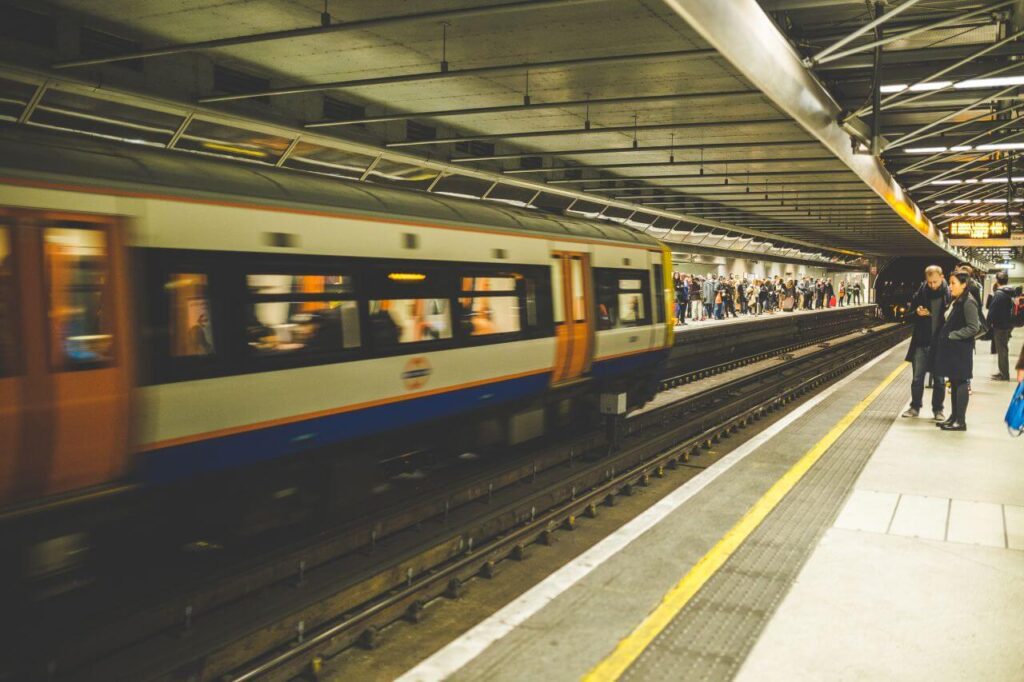 Underground Train at Station Stock Free