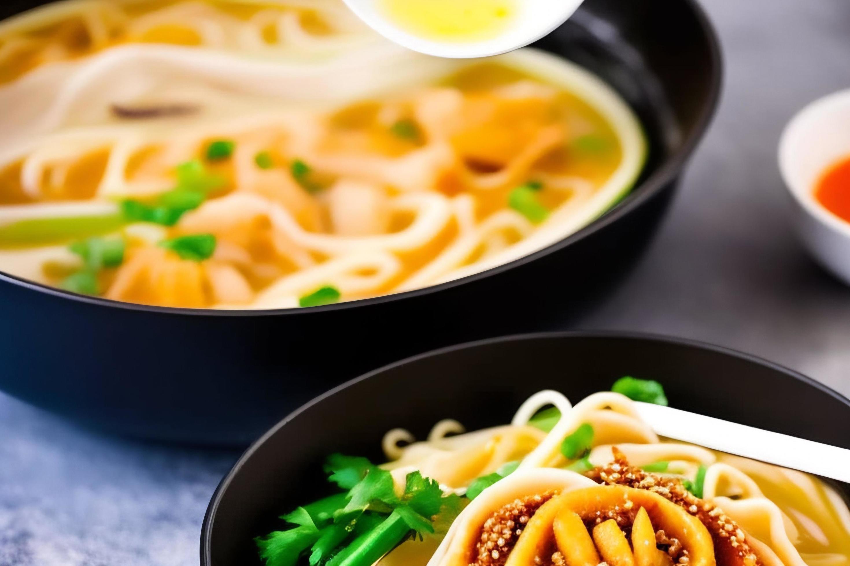 Delicious noodles. Fast food meal with appetizing pasta and chopsticks. Stock Free