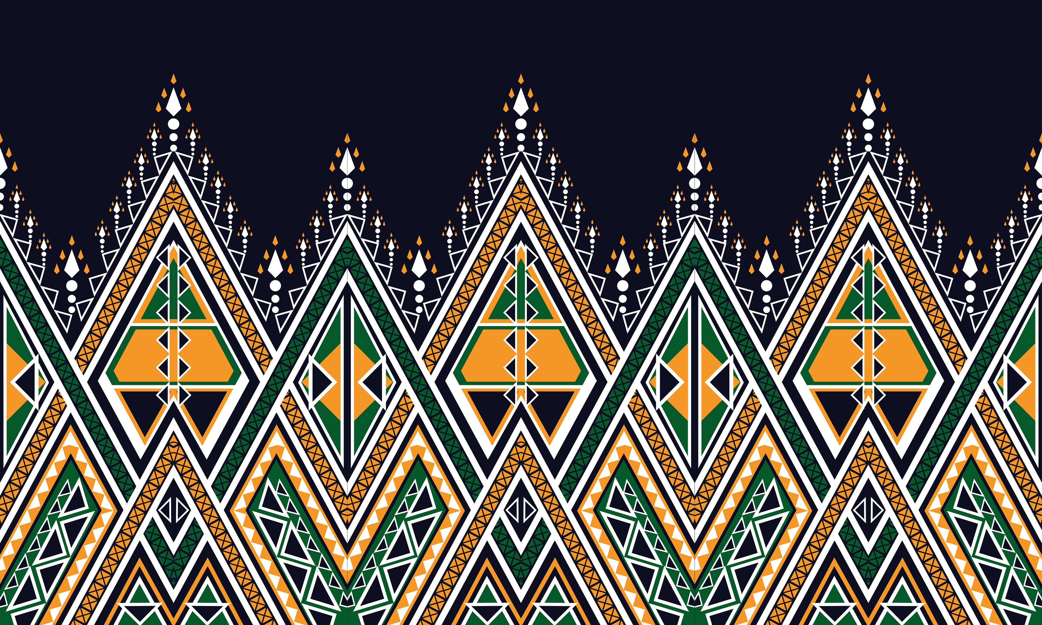 Geometric ethnic pattern embroidery .carpet,wallpaper,clothing,wrapping,batik,fabric,Vector illustration embroidery style. Free Vector