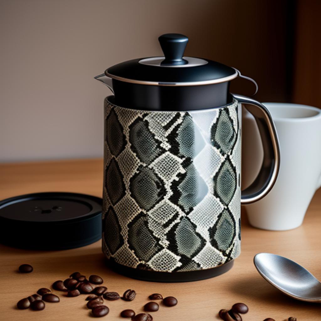 Coffeemaker in snake pattern by @ai_generated