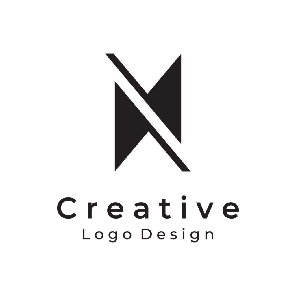 Abstract Logo design initial letter N geometric elements. Elegant, minimalist, creative and modern logo templates. Identity, brand and business cards. Stock Free