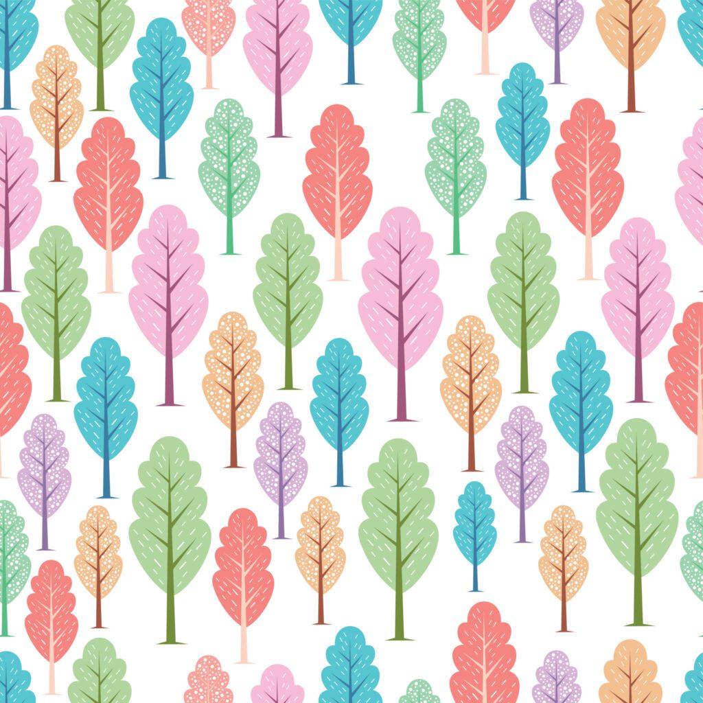 Trees colorfull seamless pattern design vector Free Vector