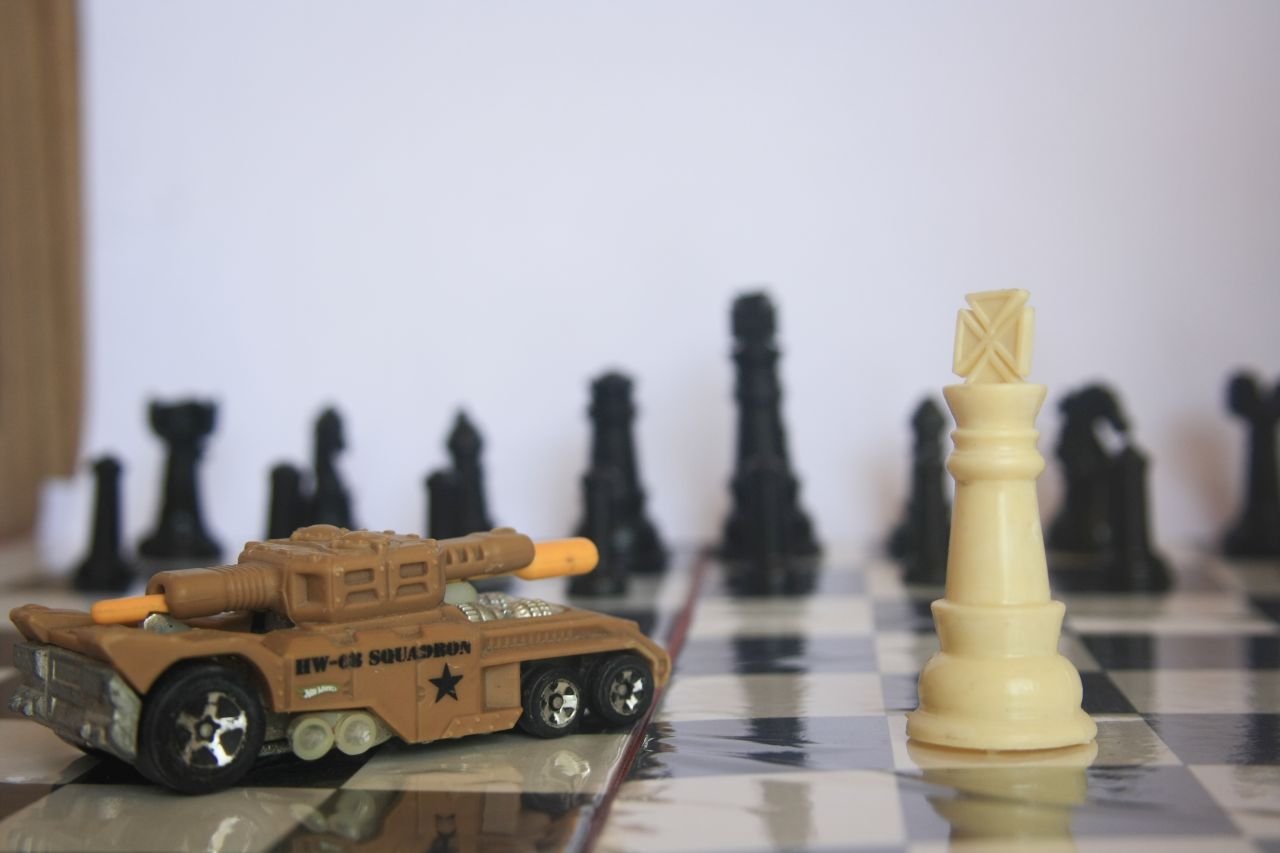 Toy Car In Chess Board Stock Free