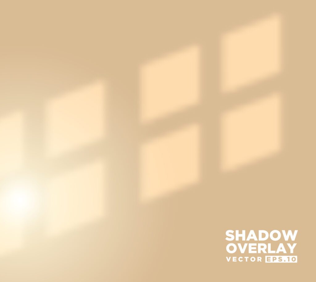 Realistic shadow overlay effect of room window pane Free Vector