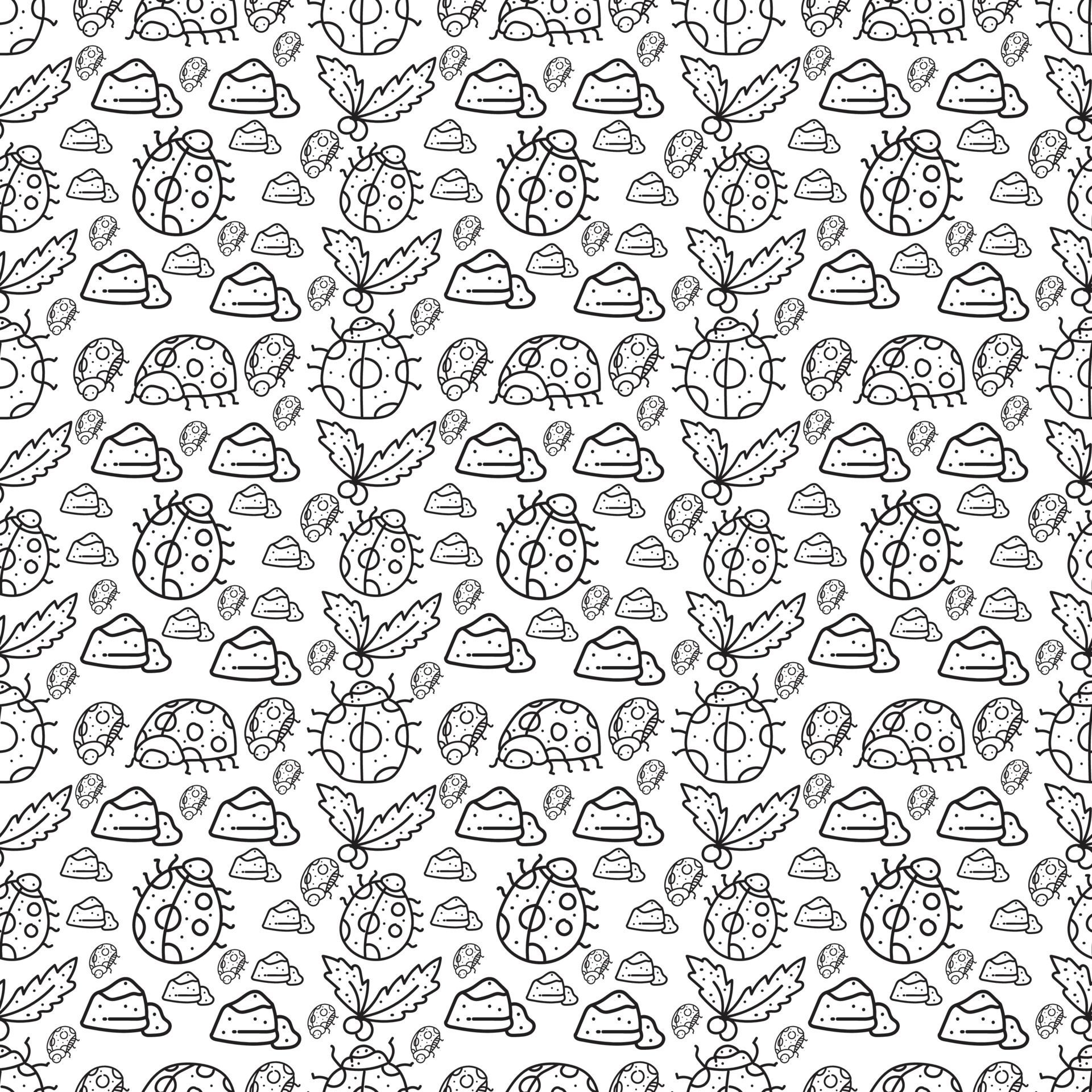 Insects Seamless Pattern Design Free Vector