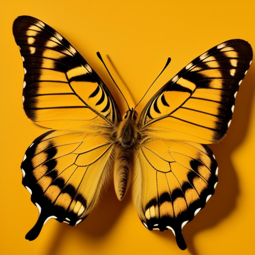 Yellow background,brown butterfly’s and by @ai_generated