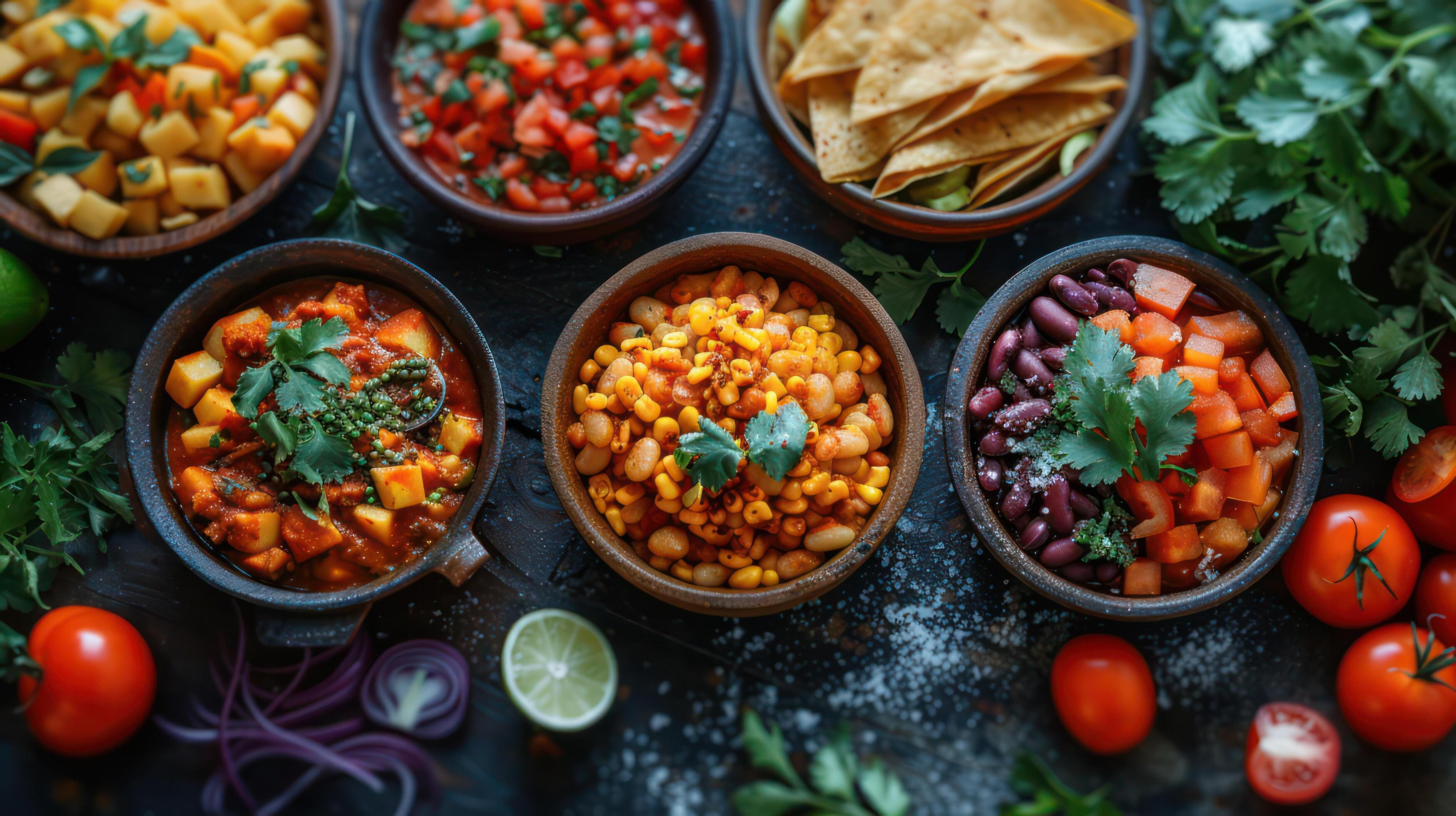 A family enjoying a festive meal with traditional Hispanic dishes, celebrating Hispanic Heritage Month. Stock Free