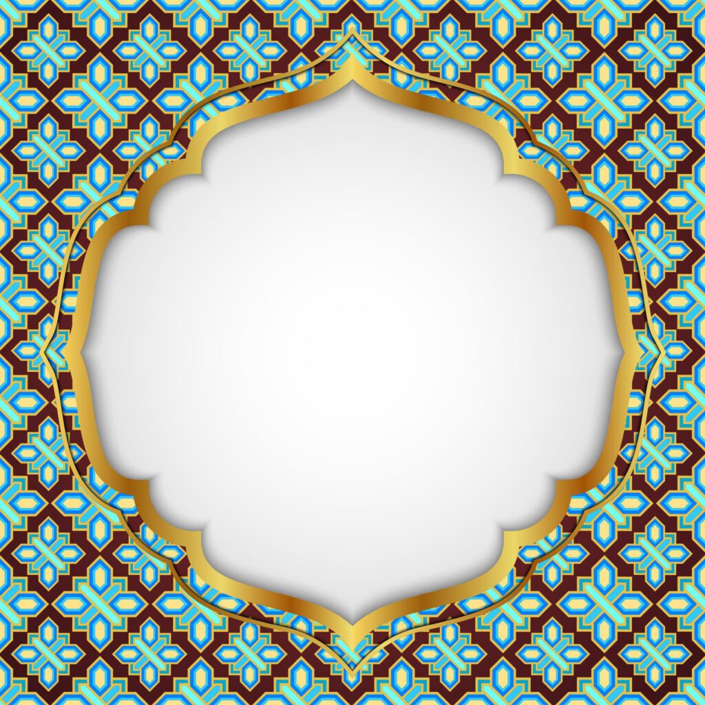 Mosaic islamic golden frames luxury Free Vector