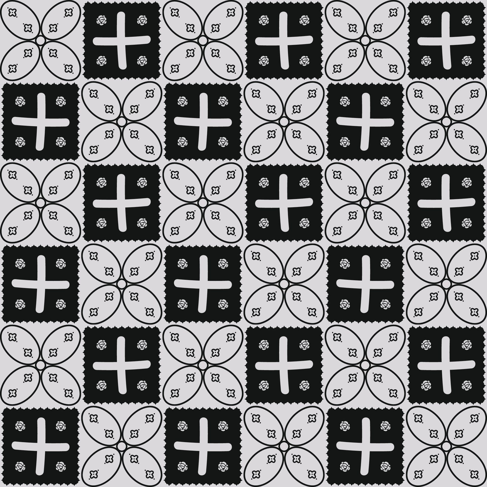 abstract monochrome batik kawung pattern Free Vector