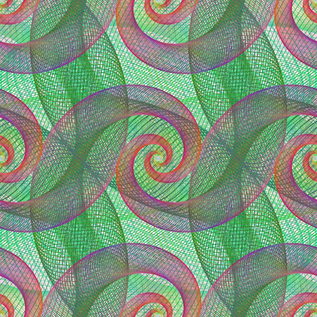 Computer generated repeating wired spiral pattern background Free Vector