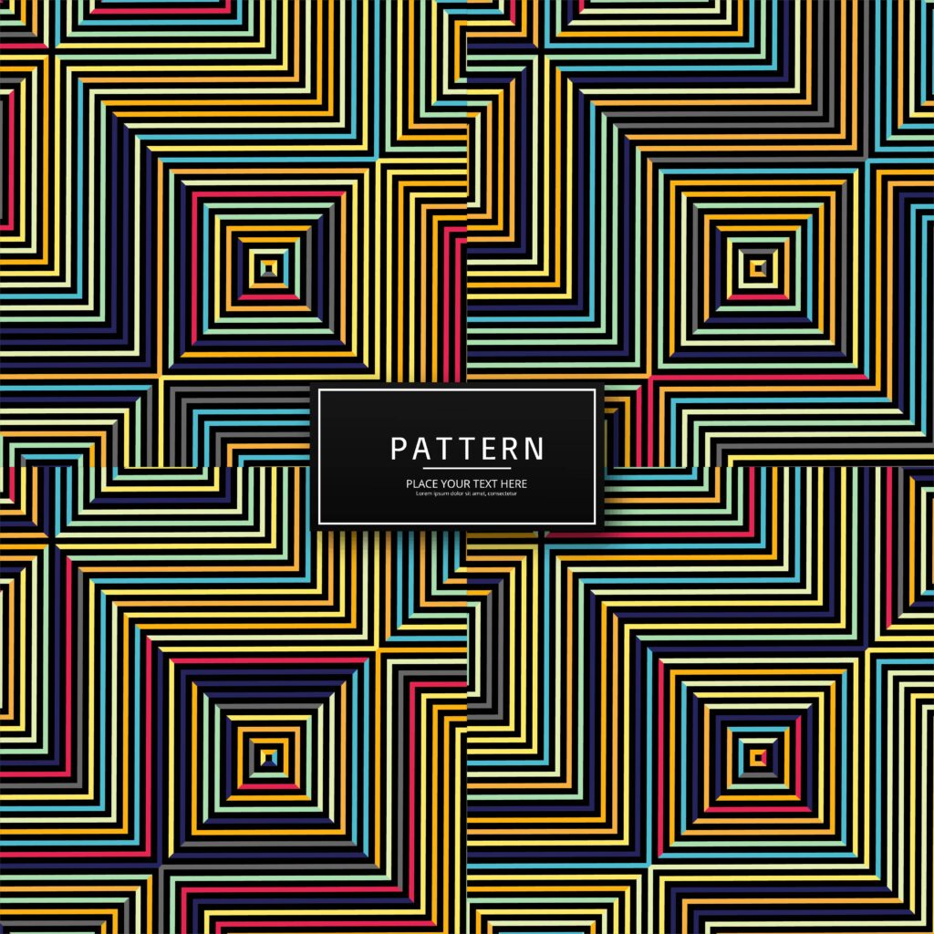 Abstract colorful geometric lines pattern design Free Vector