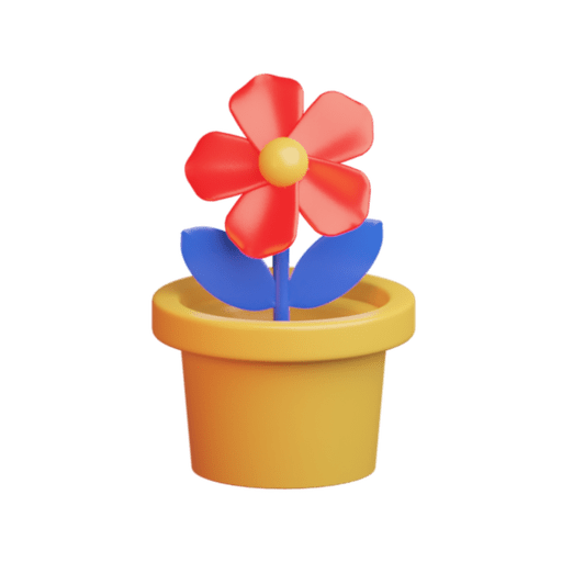 Flower, plant, bam 3D illustration