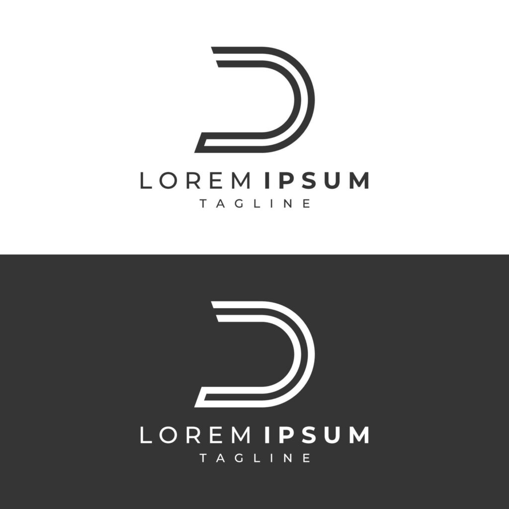 Logo template design Initial geometry of the letter D. Logo design with a minimalist and elegant style. Logo for companies and initials. Stock Free