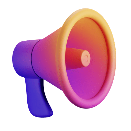 Megaphone, announcement, speaker 3D illustration