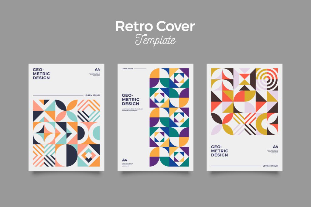 Retro Pattern Cover Design Template Free Vector