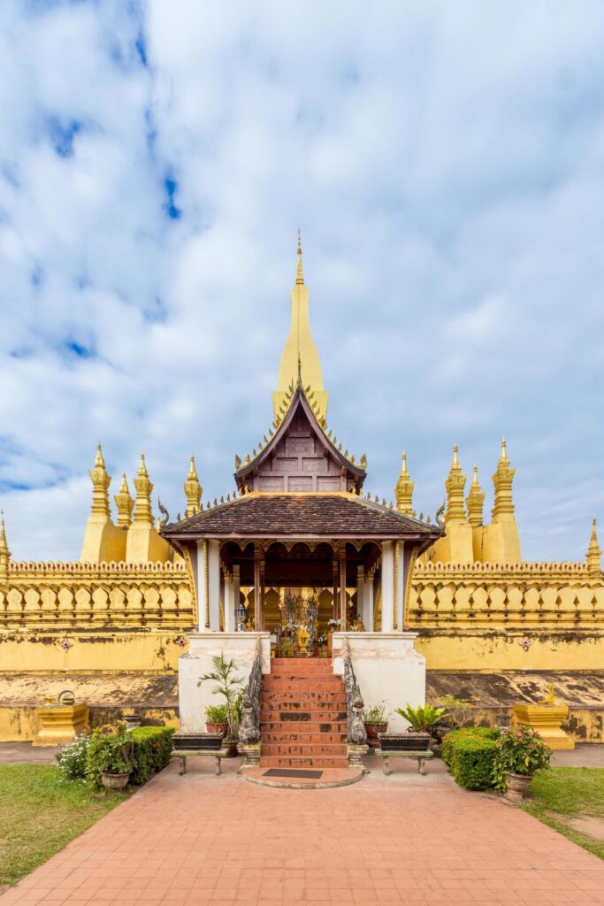 Golden Wat Thap Luang in Vientiane, Laos. Stock Free