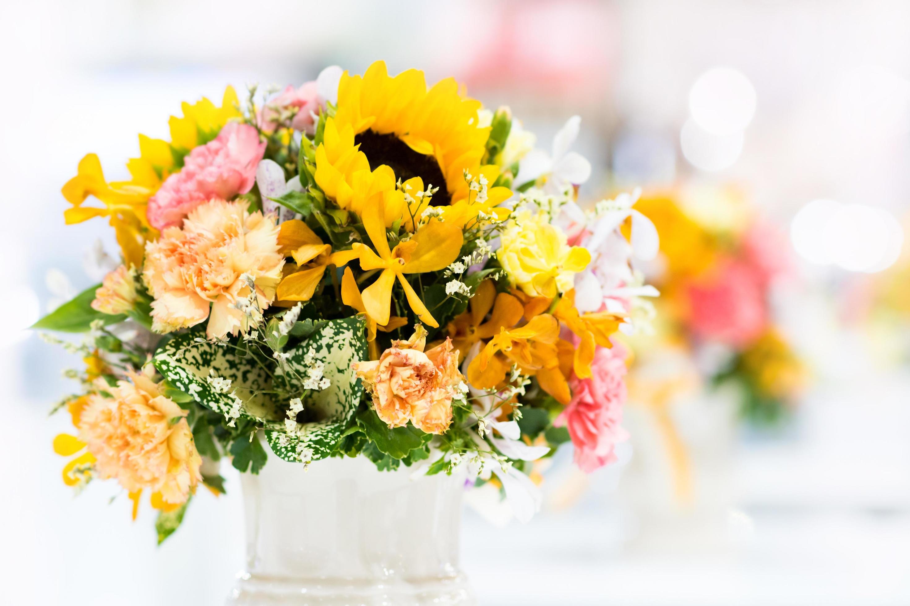 Beautiful bouquet of flowers colorful, Floral arrangement Stock Free