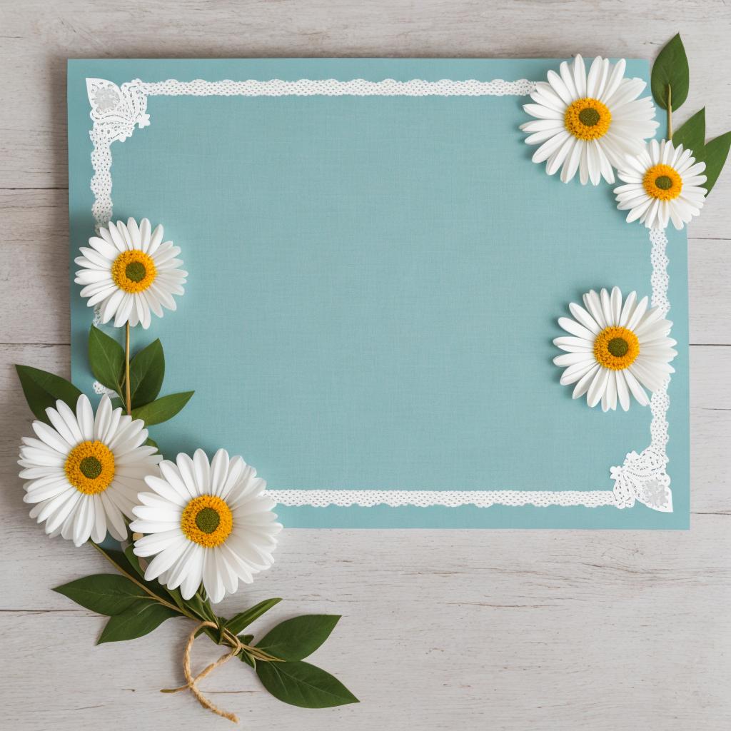 Daisy flower invitation boarder by @ai_generated