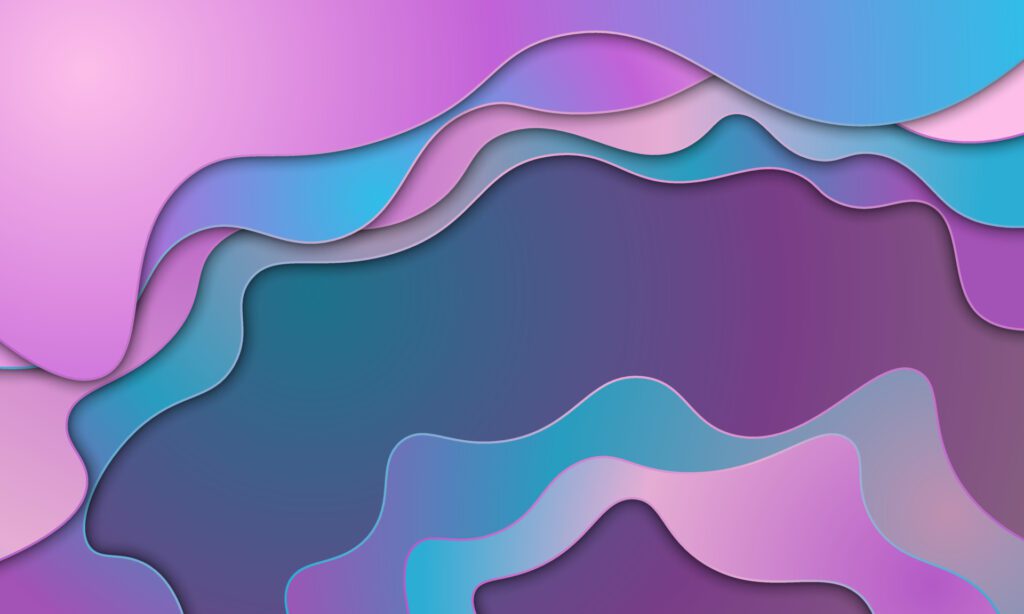 Abstract blue ,purple and pink gradient in paper cut style. Free Vector