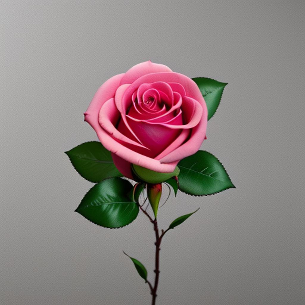 A single pink rose by @ai_generated