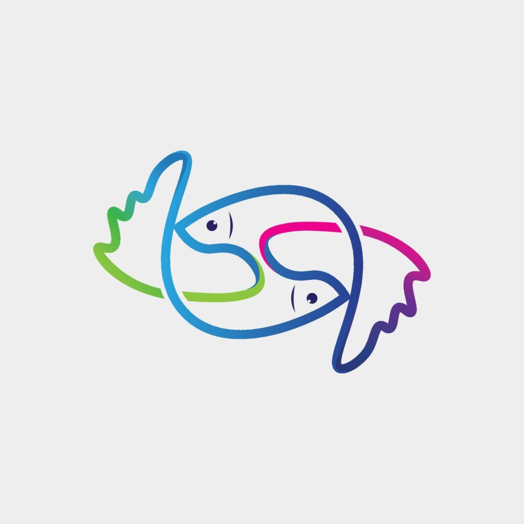 Fish abstract icon design logo template,Creative symbol of fishing club or online Stock Free