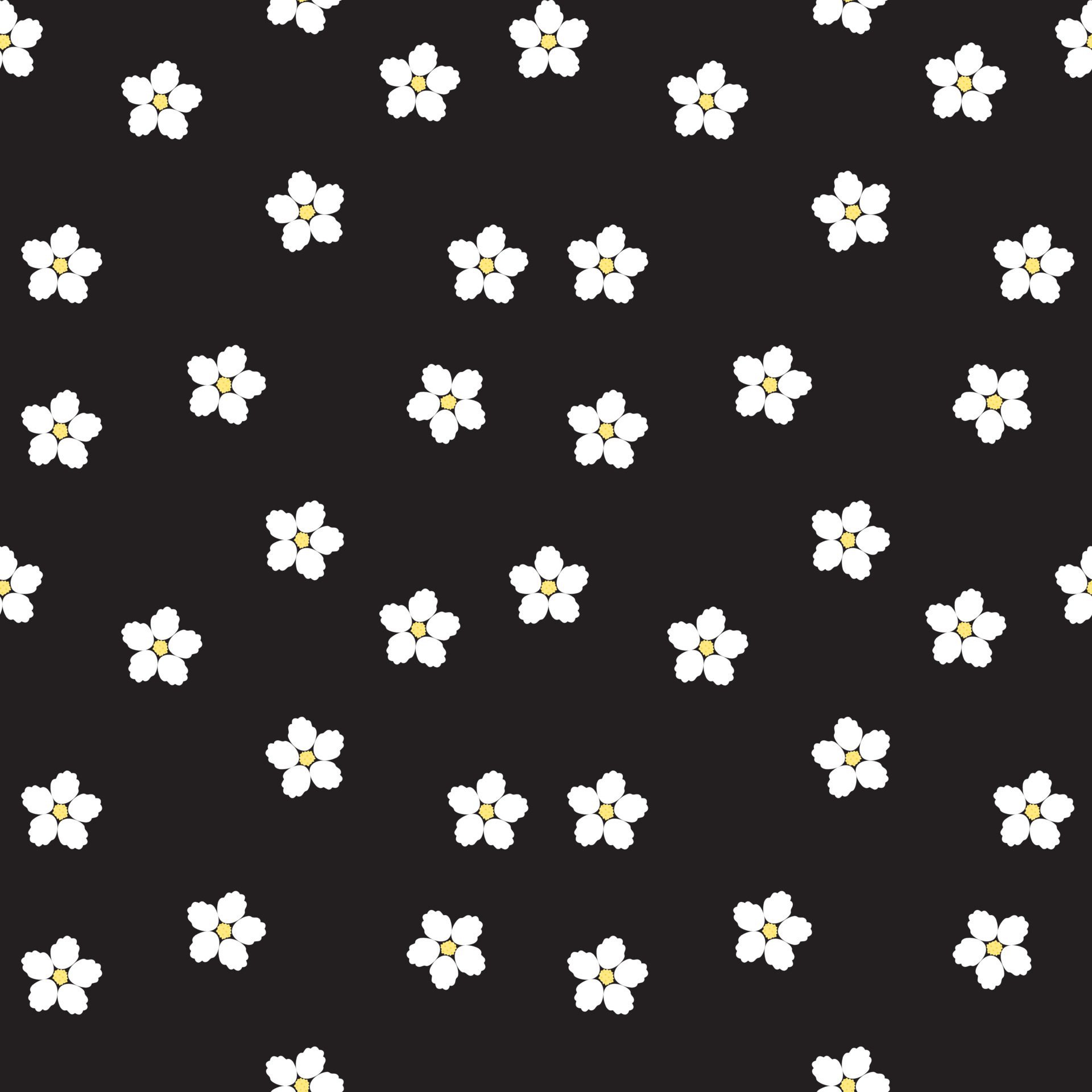 seamless black cherry blossom pattern background Free Vector and Free SVG