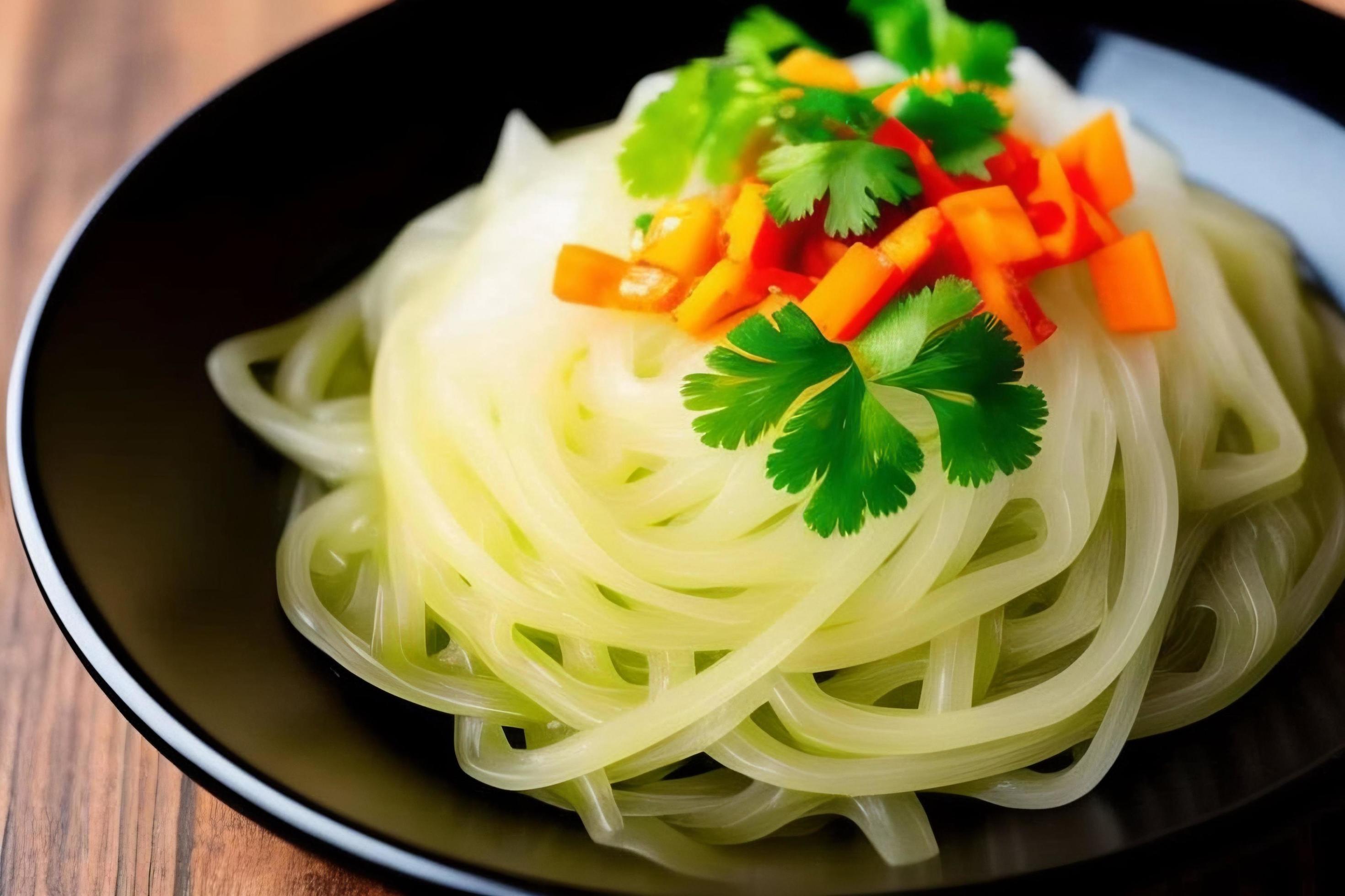 Delicious noodles. Fast food meal with appetizing pasta and chopsticks. Stock Free