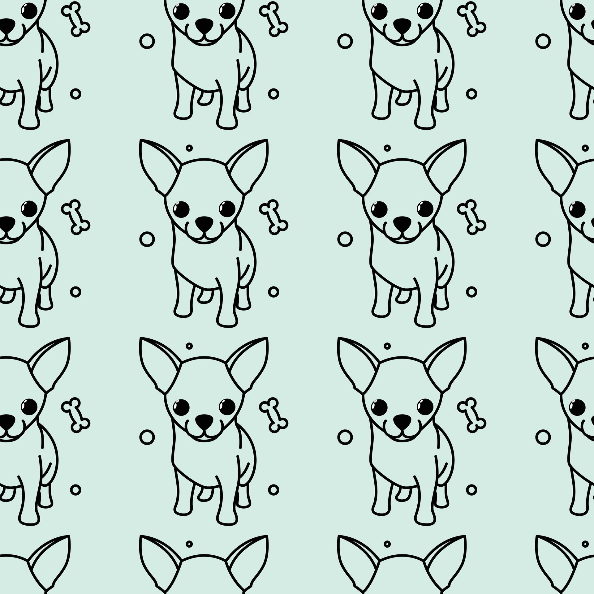 French Bulldog Silhouette Seamless Pattern Design Free Vector