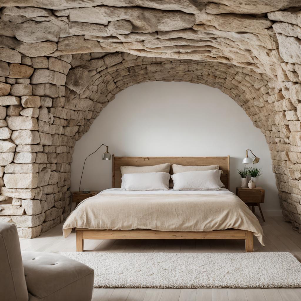 Mykonos beige stone cave by @ai_generated