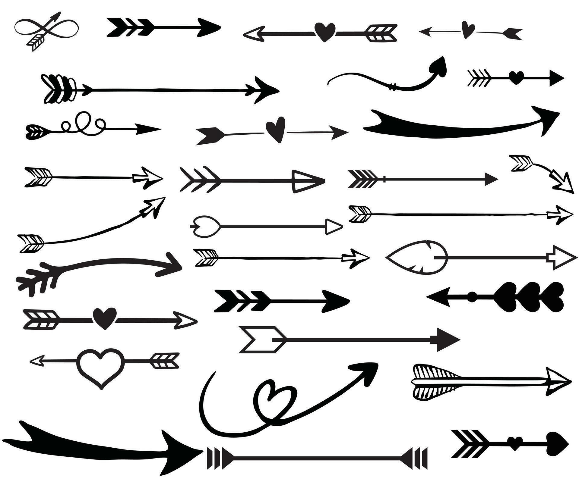 Arrows big black set icons. Arrow icon. Arrow vector collection. Arrow. Cursor. Modern simple arrows. Vector illustration Stock Free