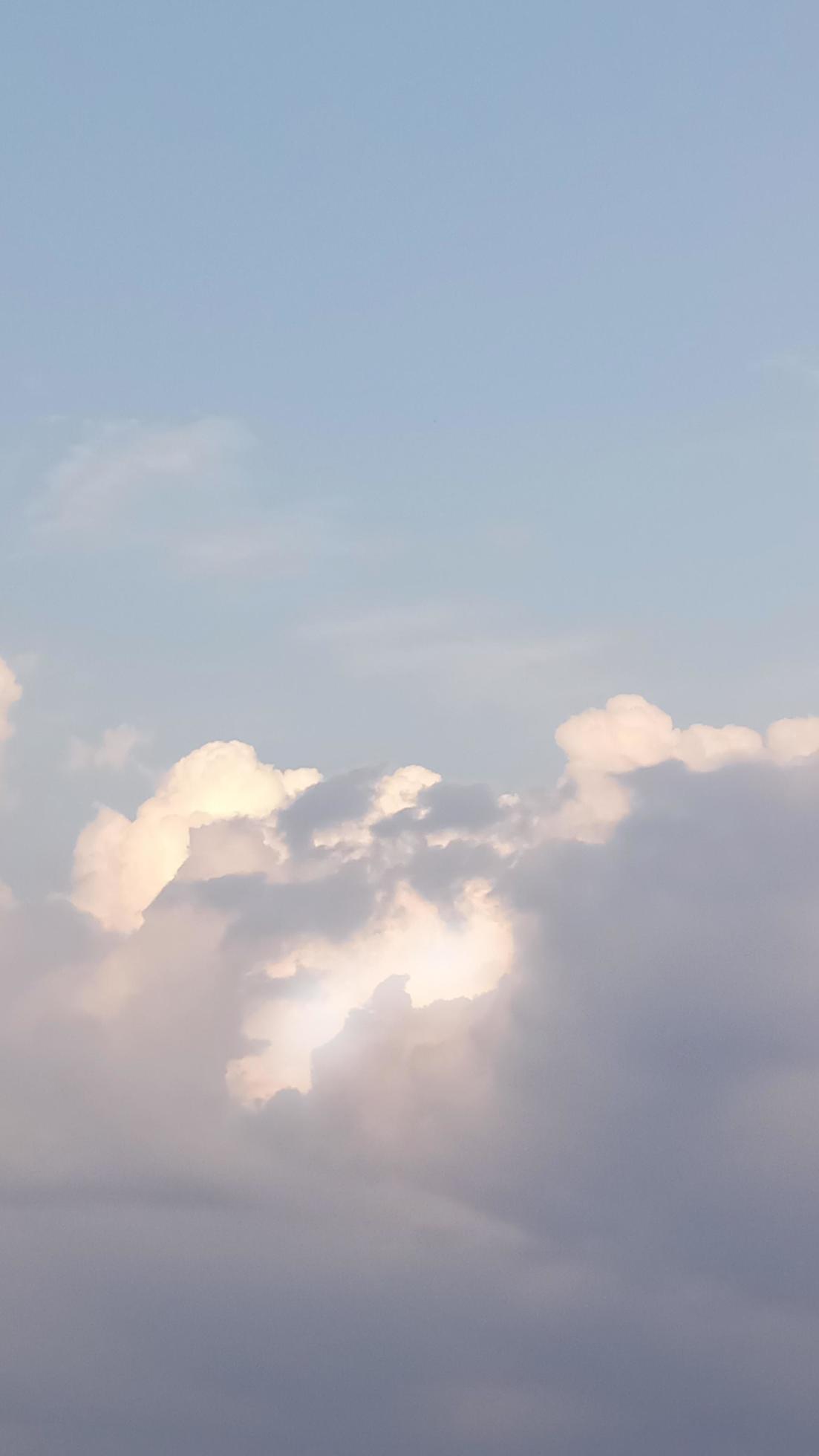 Blue sky with cloud background nature, vertical Stock Free