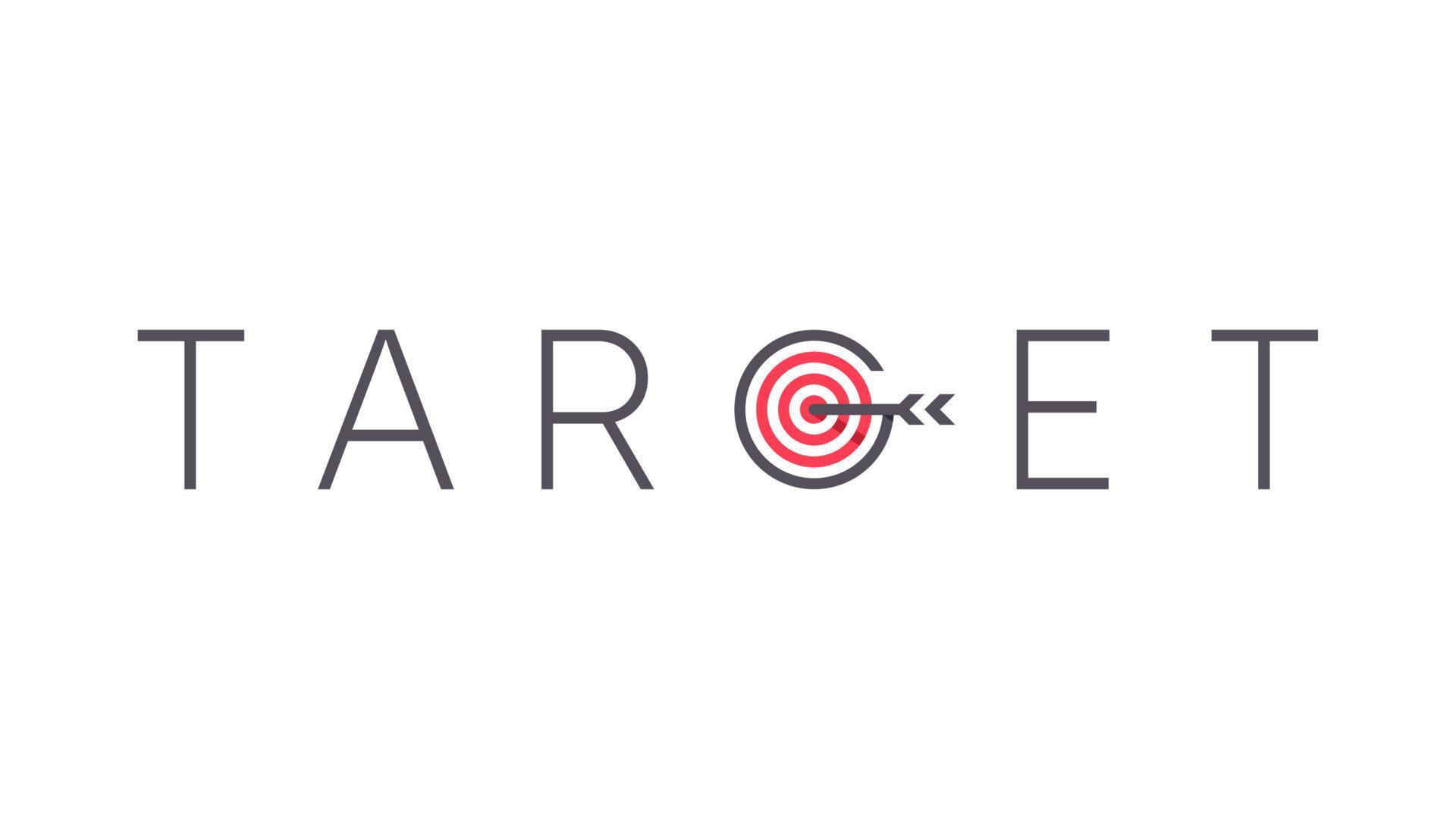 arrow right on target logotype design Stock Free