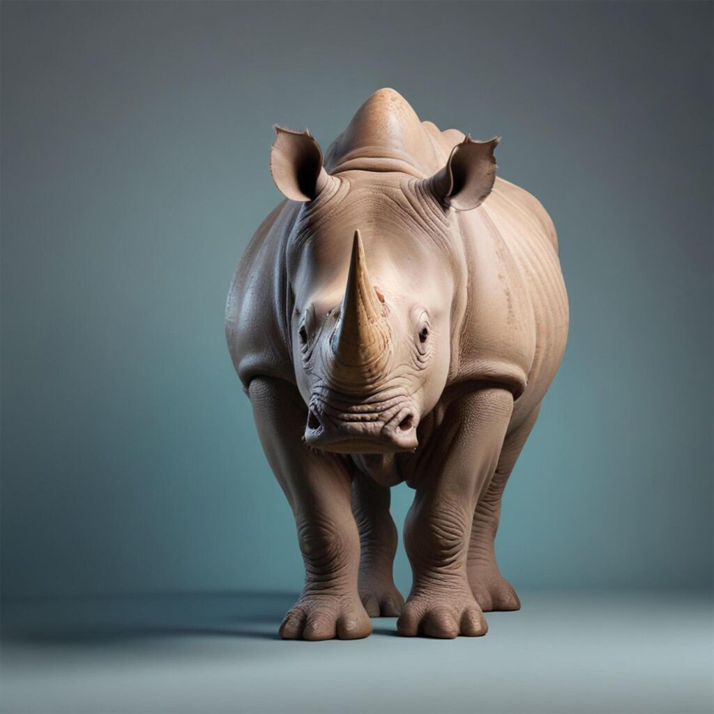 rhino realistic plain background Stock Free