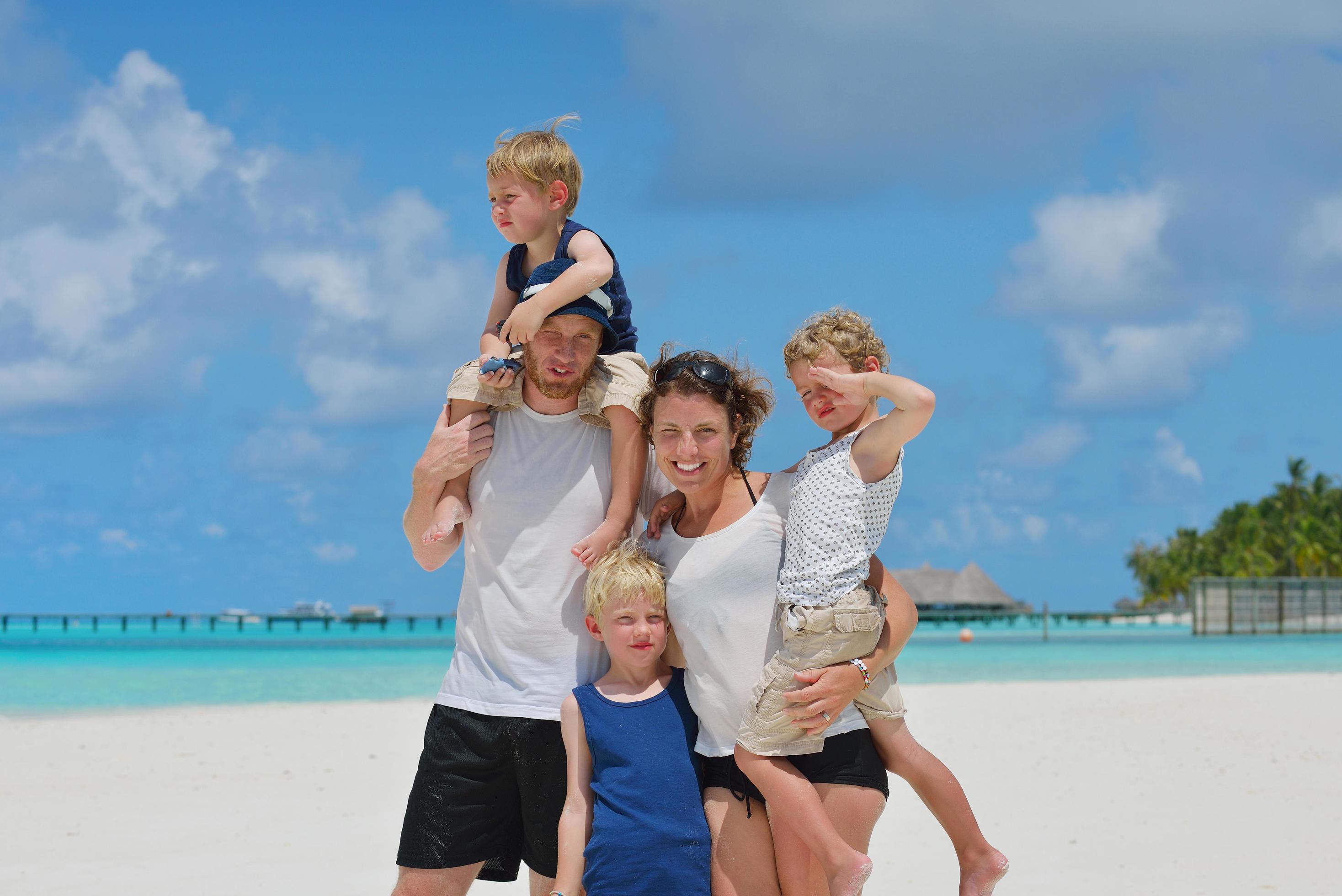 happy family on vacation Stock Free