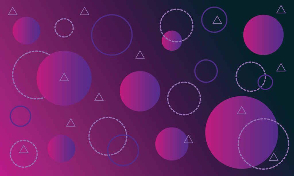 Geometric circles and tringles background template copy space for banner, landing page, or poster Free Vector and Free SVG