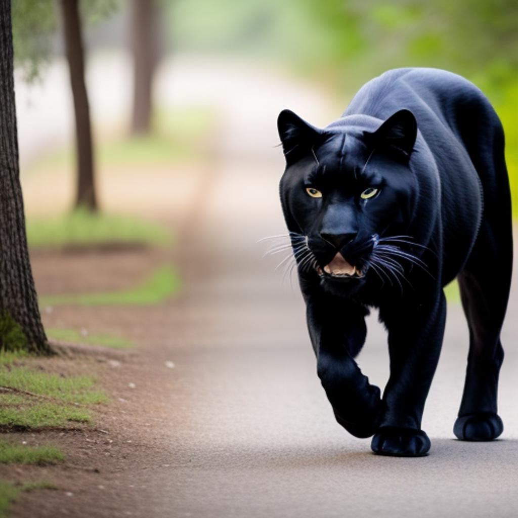 A black panther walking by @ai_generated