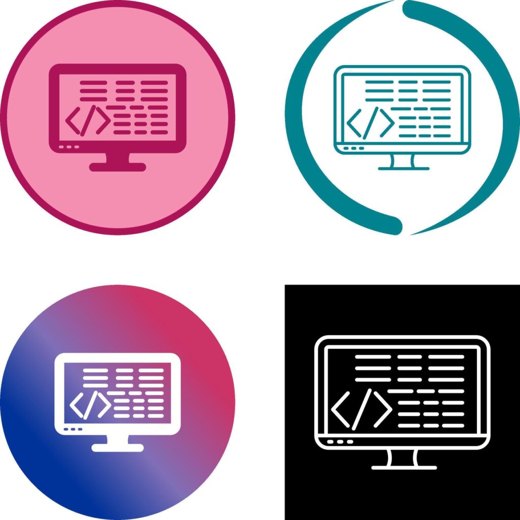 Coding Icon Design Stock Free