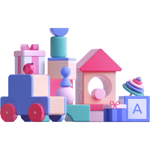 Toys, gifts, presents 3D illustration