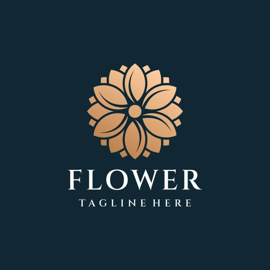 Flower luxury gold logo design inspiration Stock Free and Free SVG