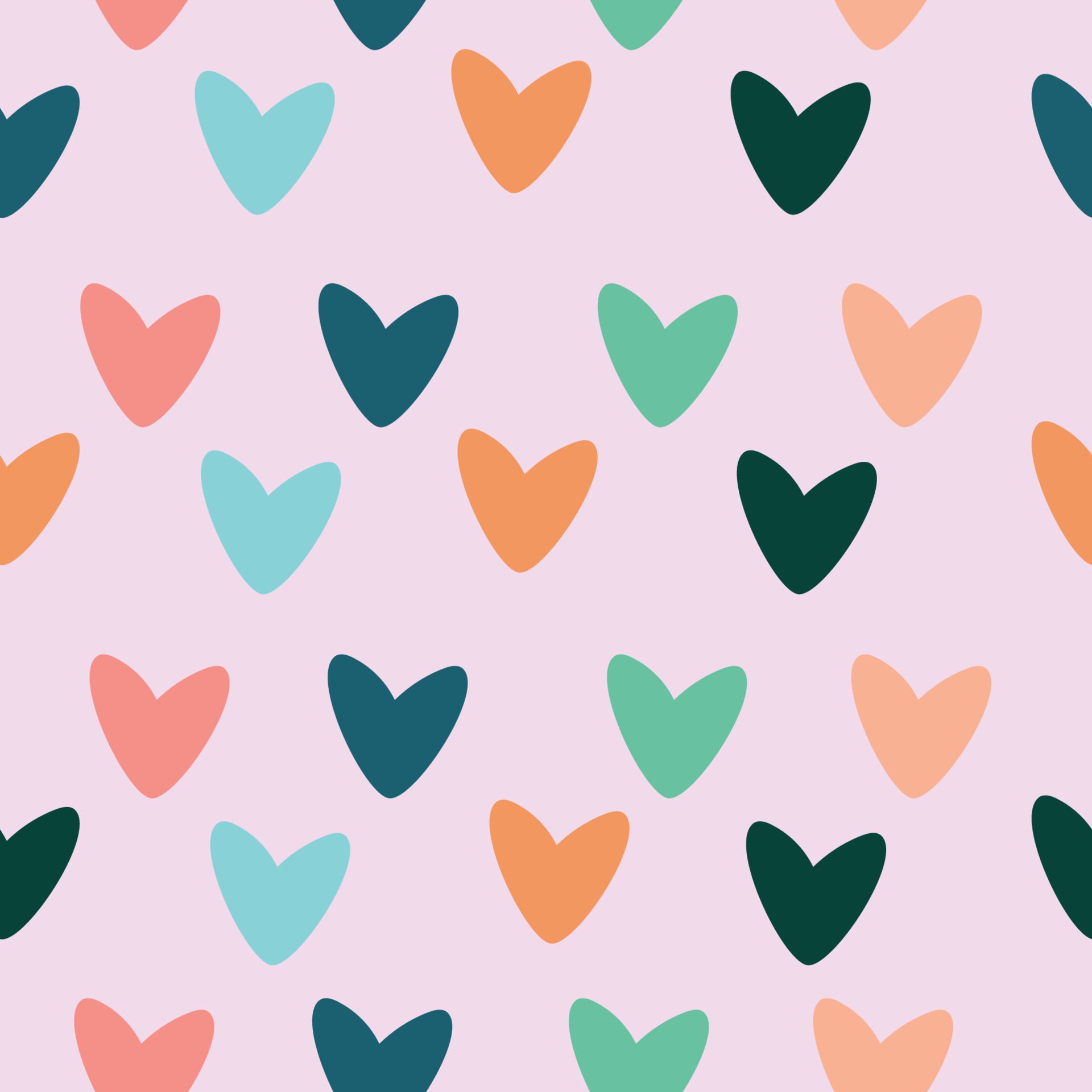 seamless colorful heart shape pattern Free Vector