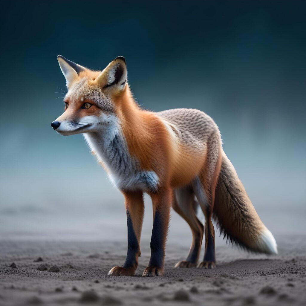 fox realistic plain background Stock Free