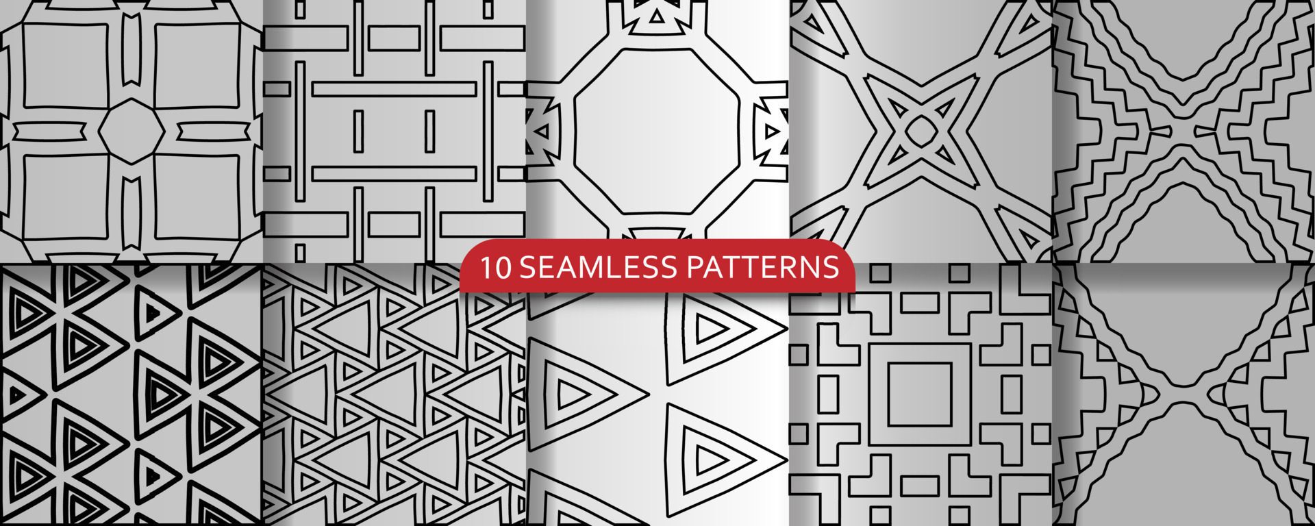 black and white seamless pattern Free Vector