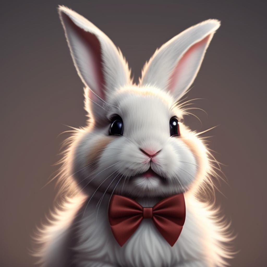 Lapin mignon avec noeud by @ai_generated