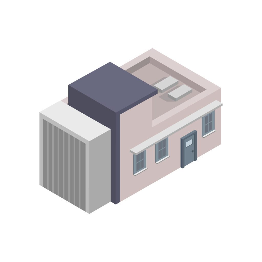 Modern isometric house on white background Free Vector