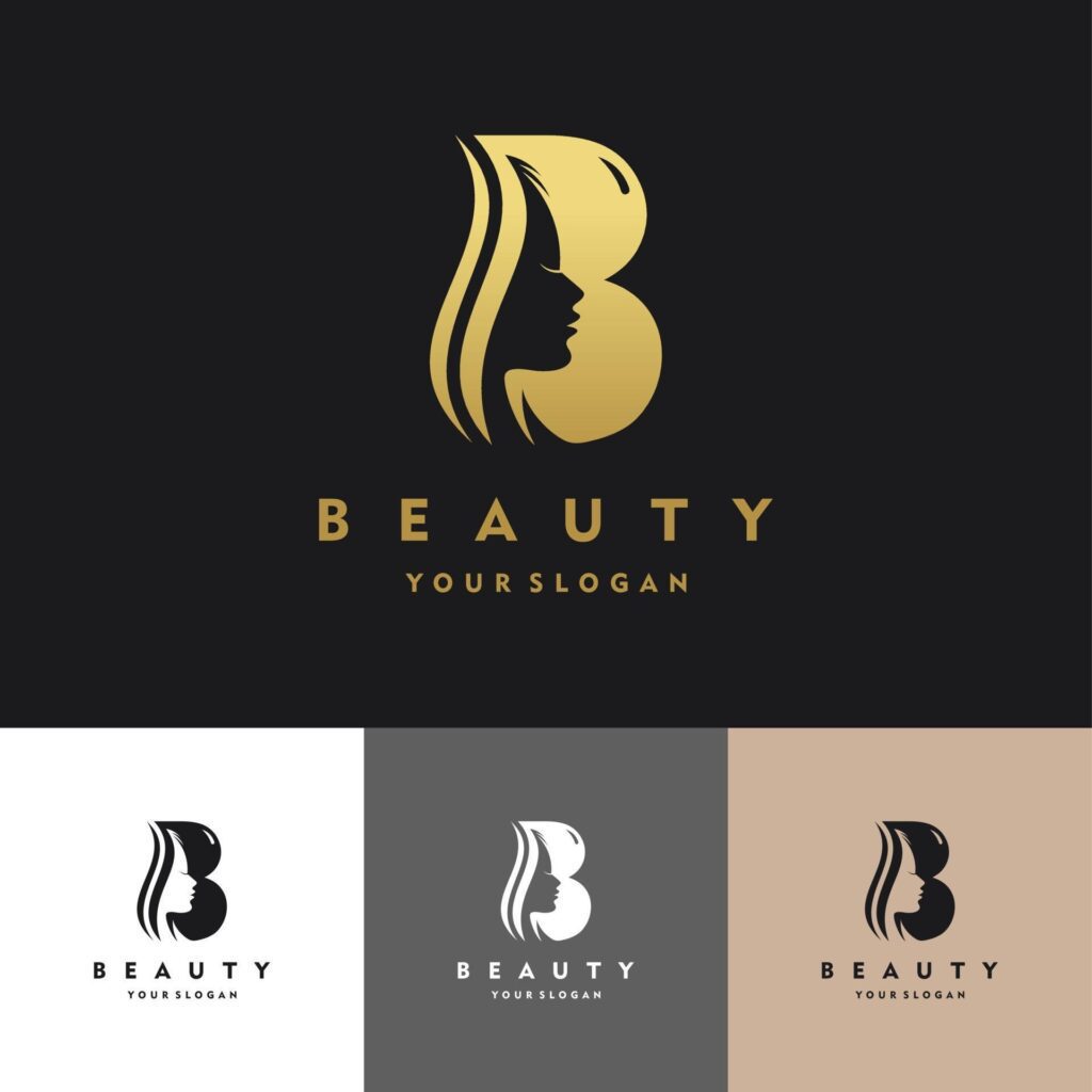 Letter B Luxury Beauty salon logo set Illustration Vector Design Stock Free