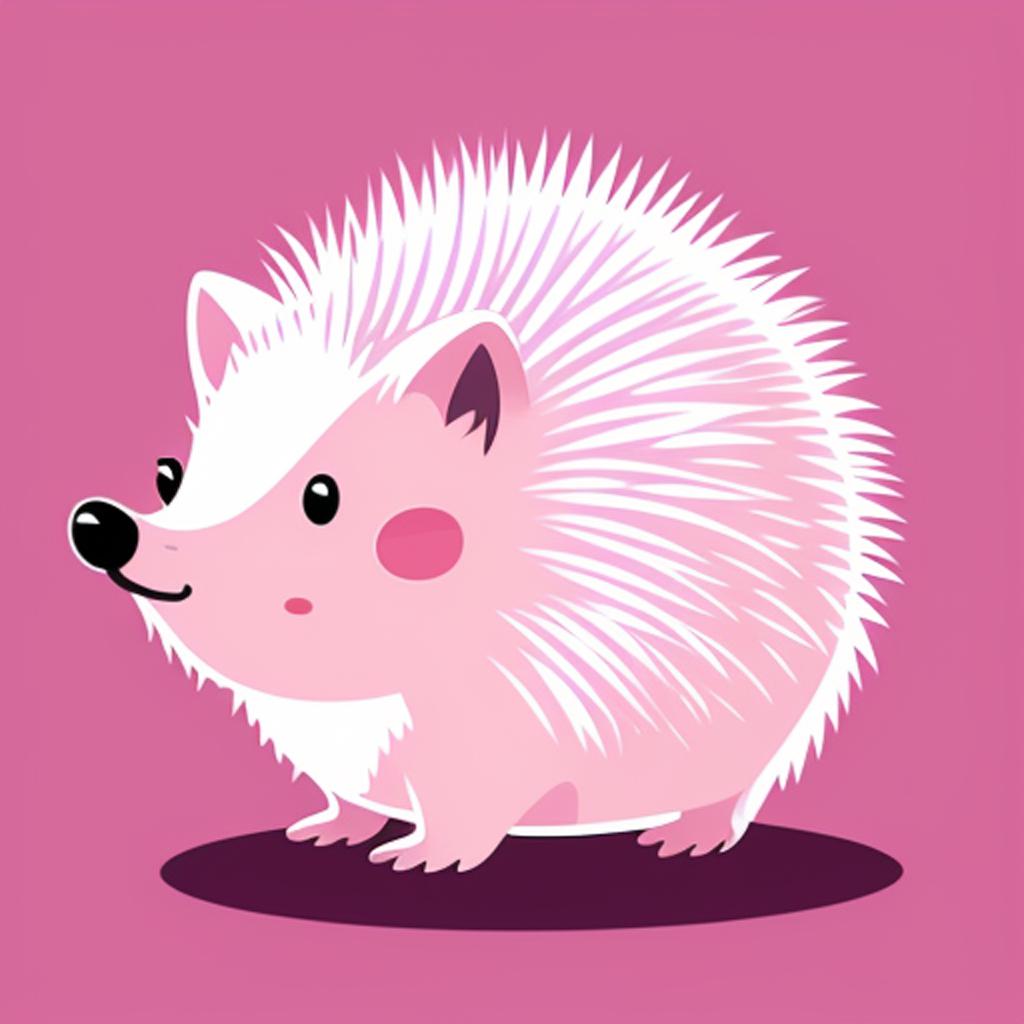 Old small pink hedgehog by @ai_generated