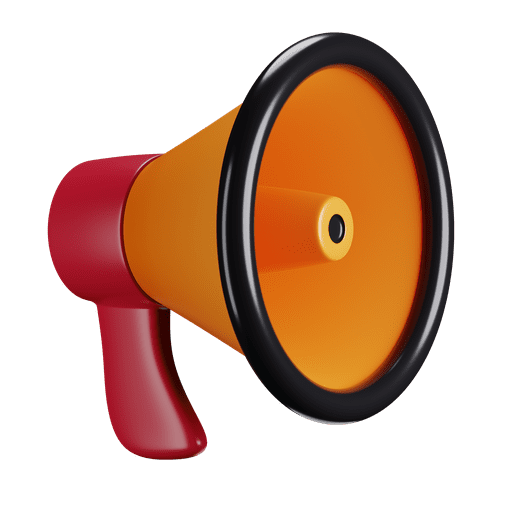 Megaphone, speaker, announcement 3D illustration